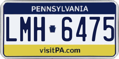 PA license plate LMH6475