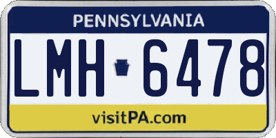 PA license plate LMH6478