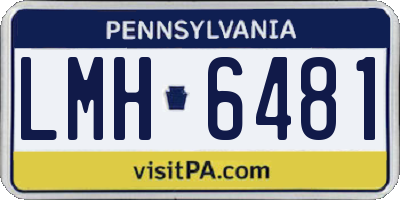 PA license plate LMH6481