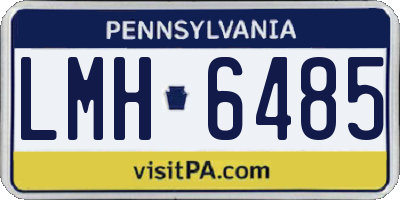 PA license plate LMH6485