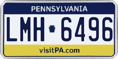 PA license plate LMH6496