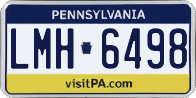 PA license plate LMH6498