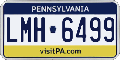 PA license plate LMH6499
