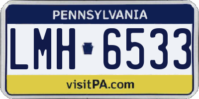 PA license plate LMH6533