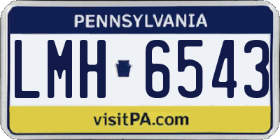 PA license plate LMH6543