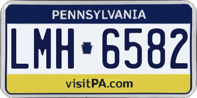 PA license plate LMH6582