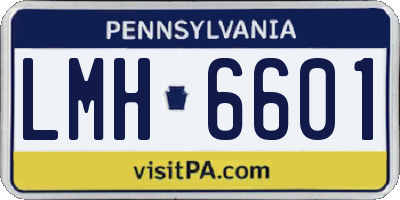 PA license plate LMH6601