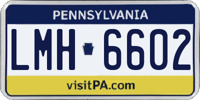 PA license plate LMH6602