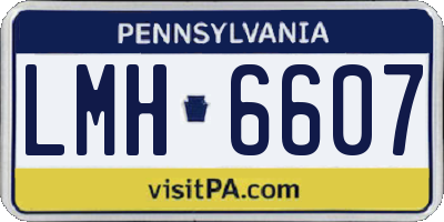 PA license plate LMH6607