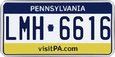 PA license plate LMH6616