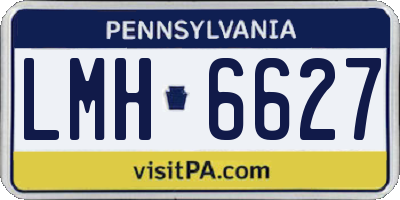 PA license plate LMH6627