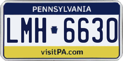 PA license plate LMH6630