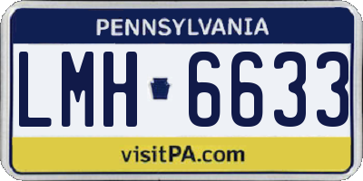 PA license plate LMH6633