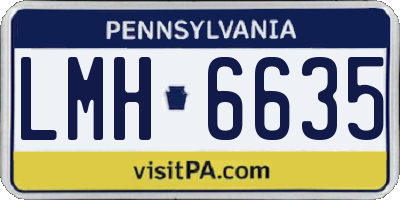 PA license plate LMH6635