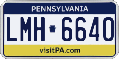 PA license plate LMH6640
