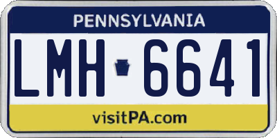 PA license plate LMH6641