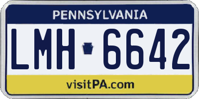 PA license plate LMH6642