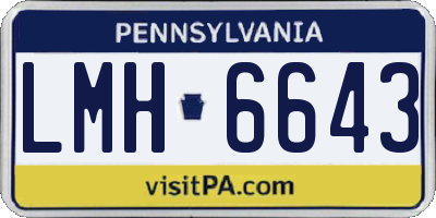 PA license plate LMH6643