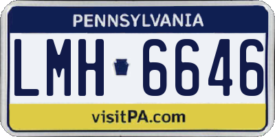 PA license plate LMH6646