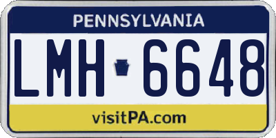 PA license plate LMH6648