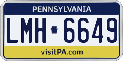 PA license plate LMH6649