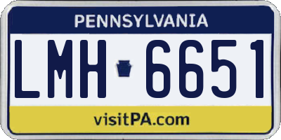 PA license plate LMH6651