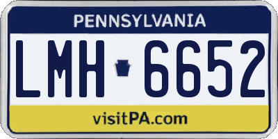 PA license plate LMH6652