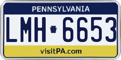 PA license plate LMH6653