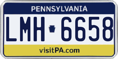 PA license plate LMH6658