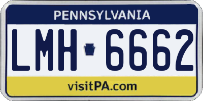 PA license plate LMH6662