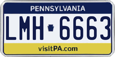 PA license plate LMH6663