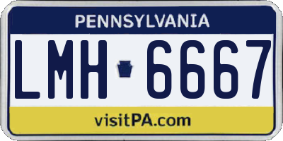 PA license plate LMH6667
