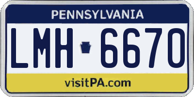 PA license plate LMH6670