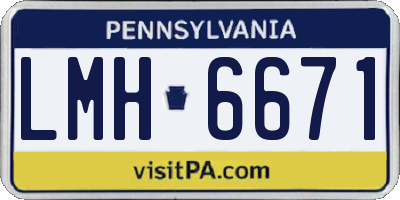 PA license plate LMH6671
