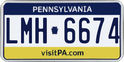 PA license plate LMH6674