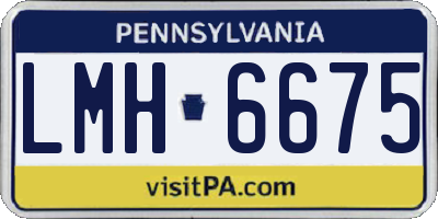 PA license plate LMH6675