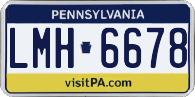 PA license plate LMH6678