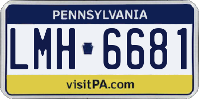 PA license plate LMH6681