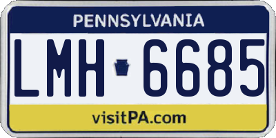 PA license plate LMH6685