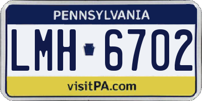 PA license plate LMH6702