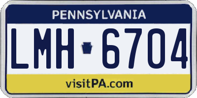 PA license plate LMH6704