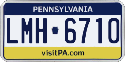PA license plate LMH6710
