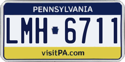 PA license plate LMH6711