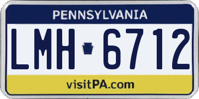 PA license plate LMH6712