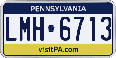 PA license plate LMH6713