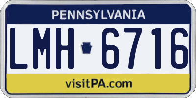 PA license plate LMH6716