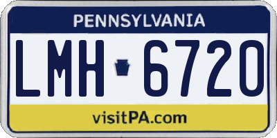 PA license plate LMH6720