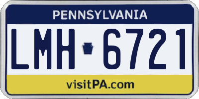 PA license plate LMH6721
