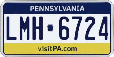 PA license plate LMH6724