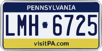 PA license plate LMH6725